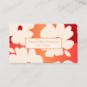 QRコードはっきりしたフローラ名刺の赤オレンジ 名刺 (正面)