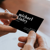 QRコードはっきりしたミニマモダンリストプロフェッショナルブラック 名刺