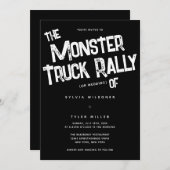 QRコードはっきりしたユニークタイポグラフィ結婚 招待状 (正面/裏面)