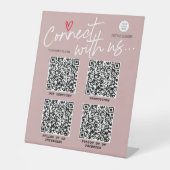 QRコードは私たちモダントレンディースクリプト 台座サイン (正面)