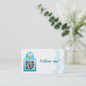 QRコードは私を名刺のテンプレート後を追います 名刺 (スタンド正面)