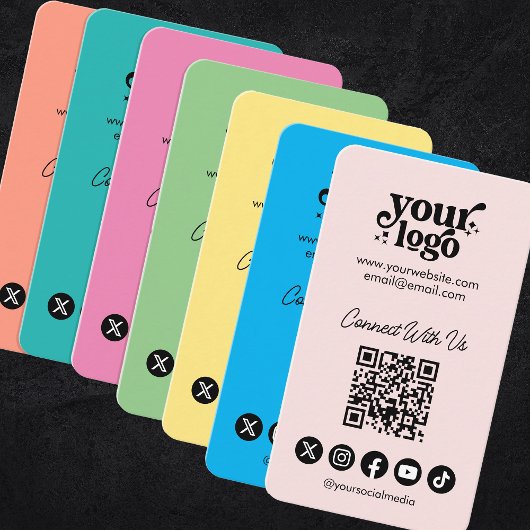 QRコードはUsソーシャルメディアと接続クール垂直 名刺