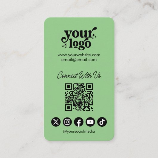 QRコードはUsソーシャルメディアと接続クール垂直 名刺 (正面)