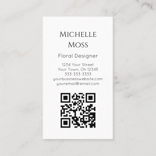 QRコードひまわりフォトデザイナーモダンフローラ 名刺 (裏面)