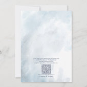 QRコードほこりっぽい青い植物緑の水色 招待状 (裏面)