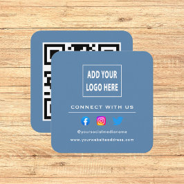 QRコードほこりっぽい青後を追いスキャンでWebサイトに接続 スクエア名刺