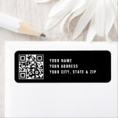 QRコードまたはロゴのアップロード |ブラック差出人住所 ラベル (インサイチュ)