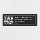 QRコードまたはロゴのアップロード |編集可能な防水 ラベル (デザイン2)