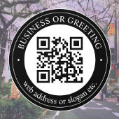 QRコードまたはロゴのアップロード |黒いモダン窓の貼り ウィンドウサイン