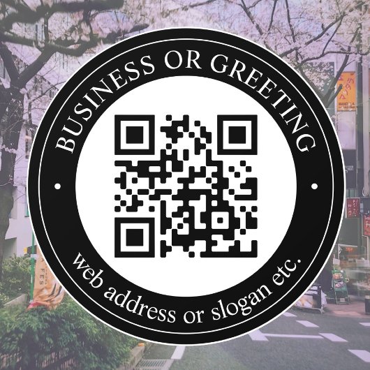 QRコードまたはロゴのアップロード |黒いモダン窓の貼り ウィンドウサイン