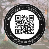 QRコードまたはロゴのアップロード |黒いモダン窓の貼り ウィンドウサイン