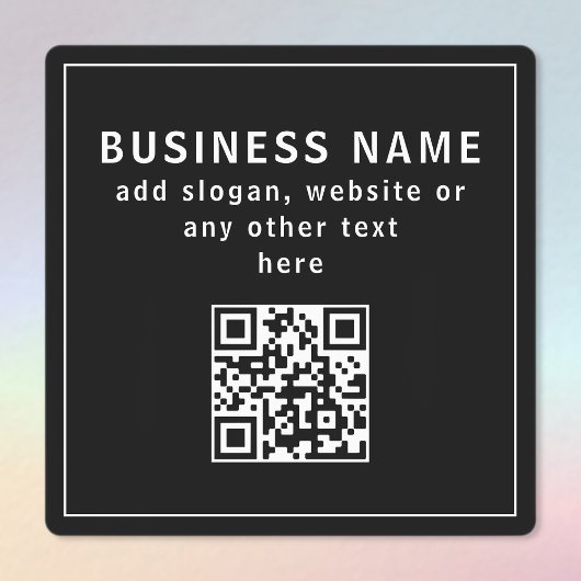QRコードまたはロゴのアップロード |黒モダンの防水 ラベル