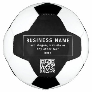 QRコードまたはロゴのアップロード 黒モダン色 サッカーボール
