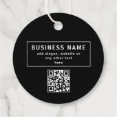 QRコードまたはロゴのアップロード |黒モダン色 フェイバータグ (裏面)