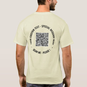 QRコードをアップロードしてテキストを追加するTシャツ Tシャツ