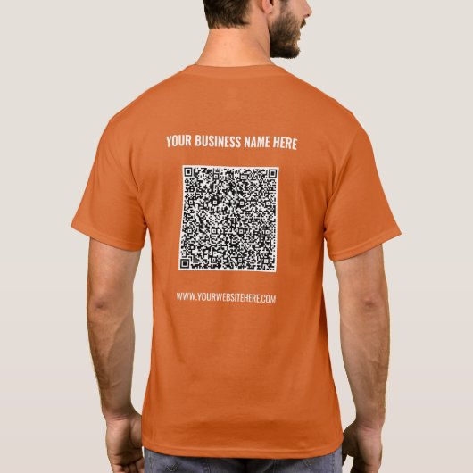 QRコードをアップロードできるビジネスTシャツ 例 Tシャツ (裏面)