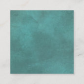 QRコードをオンラインでスキャンするRSVP染色されたティール(緑がかった色)結婚ブルー エンクロージャーカード (裏面)