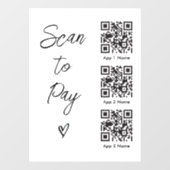 QRコードをスキャンしてビジネス向けデジタル決済を支払う ウィンドウサイン (シート)