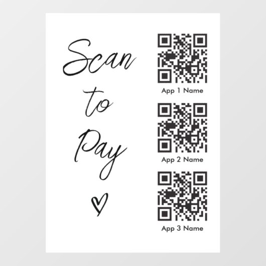 QRコードをスキャンしてビジネス向けデジタル決済を支払う ウィンドウサイン (シート)