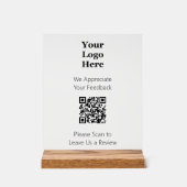 QRコードをスキャンしてビジネス離れロゴを確認する アクリルサイン (正面)