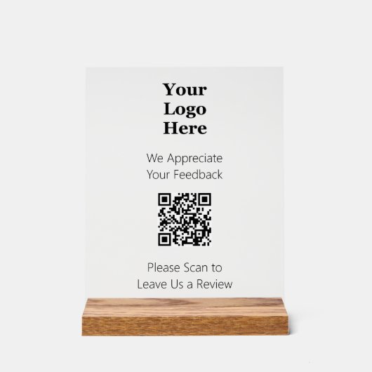 QRコードをスキャンしてビジネス離れロゴを確認する アクリルサイン (正面)