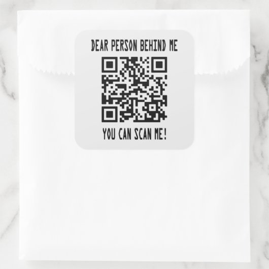 QRコードをスキャンしてブーストやる気を起こさせるする スクエアシール (バッグ)