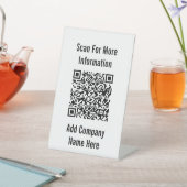 QRコードをスキャンして詳細情報を白黒 台座サイン (インサイチュ)