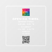 QRコードをスキャン ビジネスアワー ロゴをアップロード ミニマル ウィンドウサイン (シート)