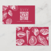 QRコードをスキャン ヴィバマゼンタ ネイビー シーシェル RSVP エンクロージャーカード (正面/裏面)