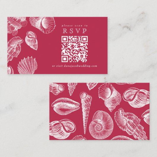 QRコードをスキャン ヴィバマゼンタ マリーナ シーシェル RSVP エンクロージャーカード (正面/裏面)