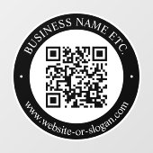 QRコードを作成 & カスタマイズ可能なテキスト | 黒と白 ウィンドウサイン (シート)