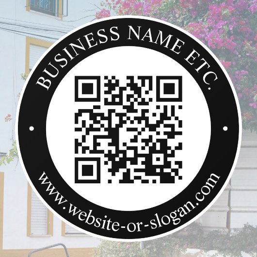 QRコードを作成 & カスタマイズ可能なテキスト | 黒と白 ウィンドウサイン
