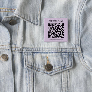 QRコードを作成 パステルラベンダーバイオレット 缶バッジ