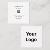 QRコードを使用したカスタマイズ可能な名刺 スクエア名刺 (正面/裏面)