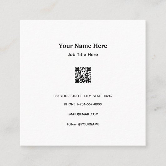 QRコードを使用したカスタマイズ可能な名刺 スクエア名刺 (正面)