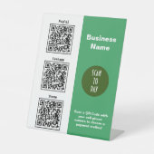 QRコードを使用したタッチレススキャンによる支払い署名 台座サイン (正面)