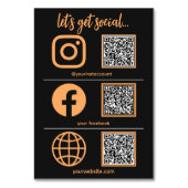 QRコードを使用したビジネスソーシャルメディアの署名 テーブルナンバー (正面)