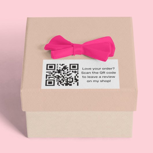 QRコードを使用したビジネスレビュー要求 長方形シール