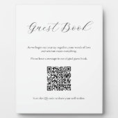 QRコードを使用したミニマリストのゲストブックサイン フォトプラーク (正面)