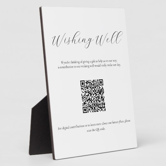 QRコードを使用したミニマリストwishing Well Sign フォトプラーク (側面)