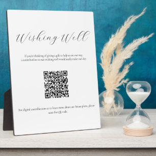 QRコードを使用したミニマリストwishing Well Sign フォトプラーク