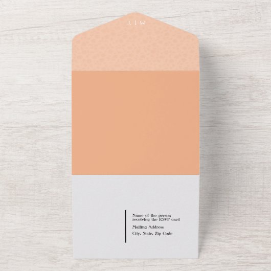 QRコードを使用したワンウェディングでの写真の招待 オールインワン招待状 (外側)