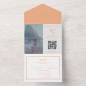 QRコードを使用したワンウェディングでの写真の招待 オールインワン招待状 (内側)