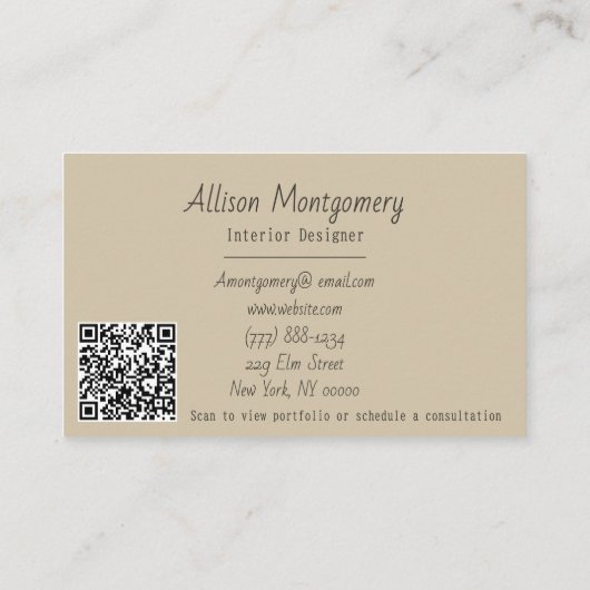 QRコードを使用した抽象芸術効果 名刺 (裏面)