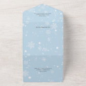 QRコードを使用した淡い色のアイスブルーへの積雪 オールインワン招待状 (外側)