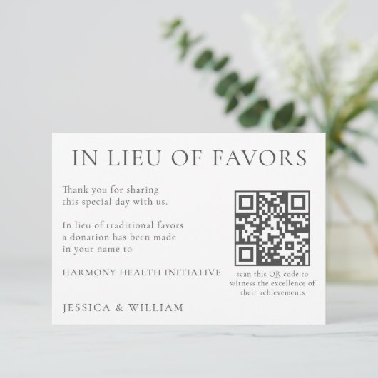 Qrコードを使用した結婚の慈善行為に代わる カード (スタンド正面)