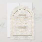 QRコードを使用した高級金ゴールド結婚式招待状 招待状 (正面)