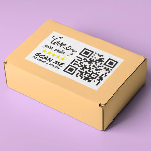 QRコードを使用したBusiness 5 Star Review要求 長方形シール