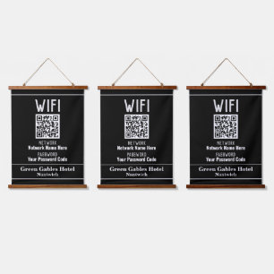 QRコードを使用したWiFi命令 吊り下げ型タペストリー