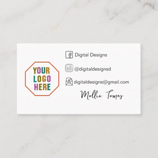 QRコードを使用してソーシャルメディアで私たちと接続 名刺 (正面)